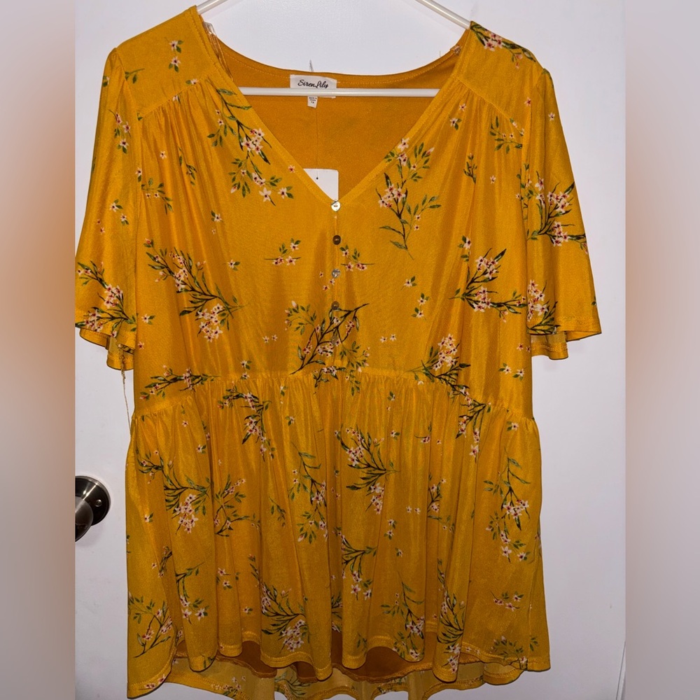 Siren Lily Golden Floral Top